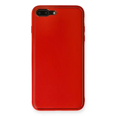 BUĞZ İphone 7 Plus Kılıf Coco Deri Silikon Kapak - Kırmızı