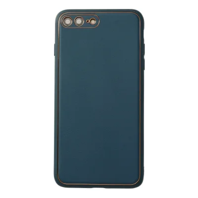 BUĞZ İphone 7 Plus Kılıf Coco Deri Silikon Kapak - Mavi