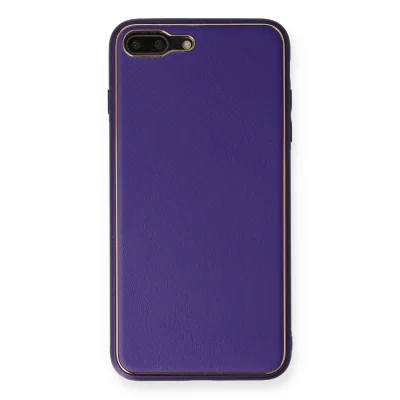 BUĞZ İphone 7 Plus Kılıf Coco Deri Silikon Kapak - Mor