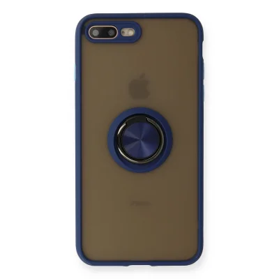BUĞZ İphone 7 Plus Kılıf Montreal Yüzüklü Silikon Kapak - Lacivert