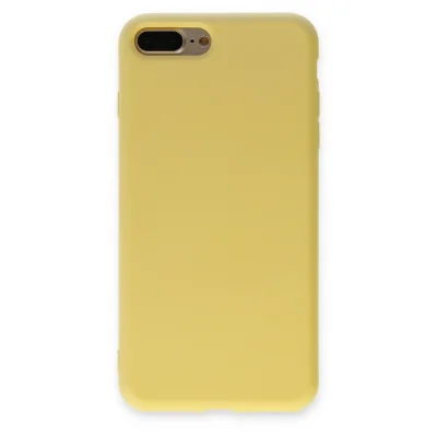 BUĞZ İphone 7 Plus Kılıf Nano İçi Kadife Silikon - Sarı