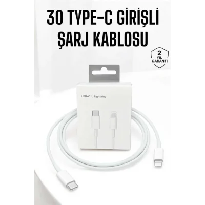 BUĞZ Iphone Uyumlu İOS Uyumlu Lightning Hızlı Şarj Tye C Lightning Şarj Kablosu - Lisinya