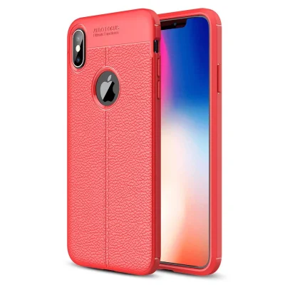 BUĞZ İphone X Kılıf Auto Focus Kapak - Kırmızı