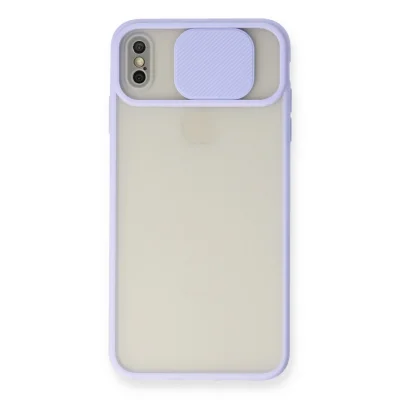 BUĞZ İphone X Kılıf Palm Buzlu Kamera Sürgülü Silikon - Lila