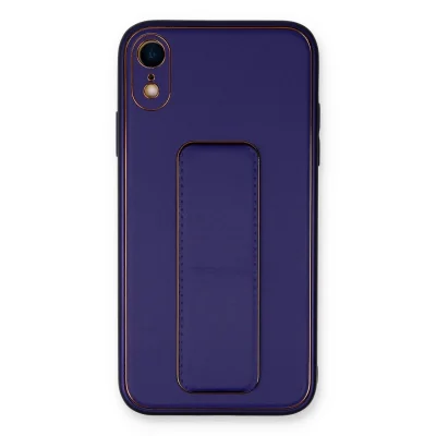 BUĞZ İphone Xr Kılıf Coco Deri Standlı Kapak - Mor