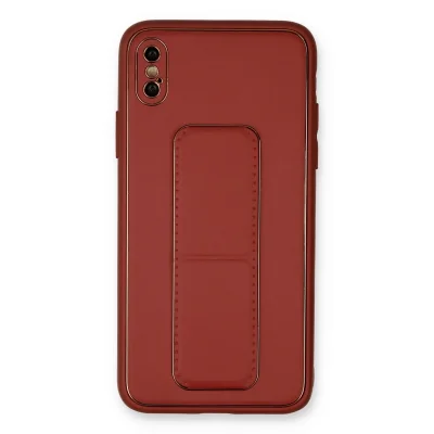 BUĞZ İphone Xs Max Kılıf Coco Deri Standlı Kapak - Fuşya