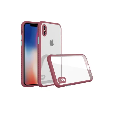 BUĞZ İphone Xs Max Kılıf Miami Şeffaf Silikon - Fuşya