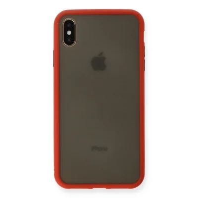 BUĞZ İphone Xs Max Kılıf Montreal Silikon Kapak - Kırmızı