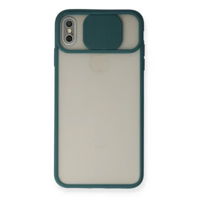 BUĞZ İphone Xs Max Kılıf Palm Buzlu Kamera Sürgülü Silikon - Yeşil