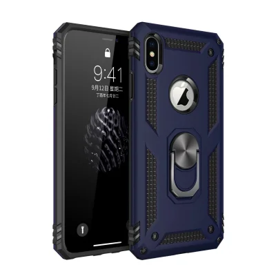 BUĞZ İphone Xs Max Kılıf Sofya Yüzüklü Silikon Kapak - Lacivert