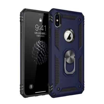 BUĞZ İphone Xs Max Kılıf Sofya Yüzüklü Silikon Kapak - Lacivert