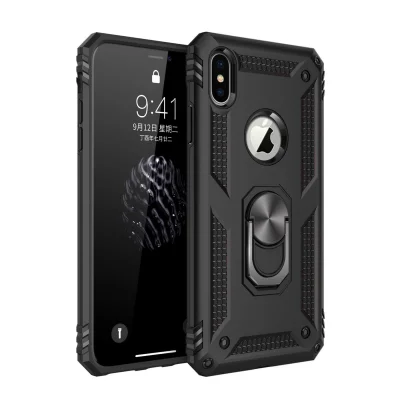 BUĞZ İphone Xs Max Kılıf Sofya Yüzüklü Silikon Kapak - Siyah