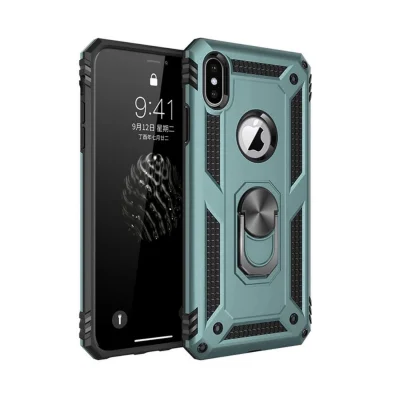 BUĞZ İphone Xs Max Kılıf Sofya Yüzüklü Silikon Kapak - Yeşil