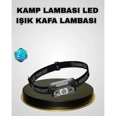 BUĞZ IPX5 Su Geçirmez Şarjlı LED Kafa Feneri | Hareket Sensörlü, Ayarlanabilir 60° Far