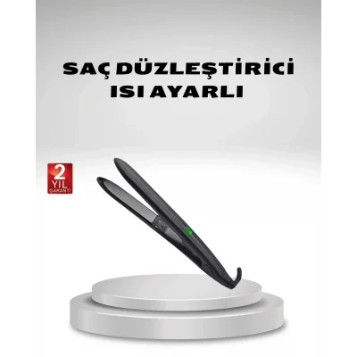 BUĞZ Isı Ayarlı Saç Düzleştirici Titanyum Seramik Plaka, Dijital Ekran