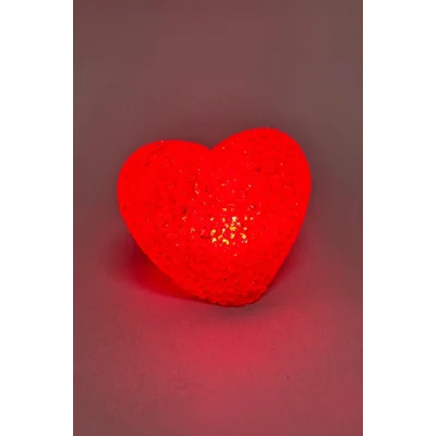 BUĞZ Işıklı Kırmızı Kalp Led Lamba 9 cm