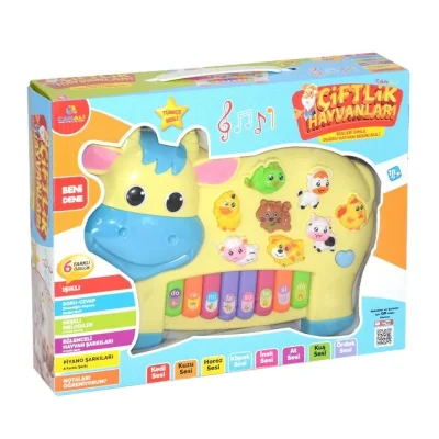 BUĞZ Işıklı Müzikli İnek Görünümlü Piyano