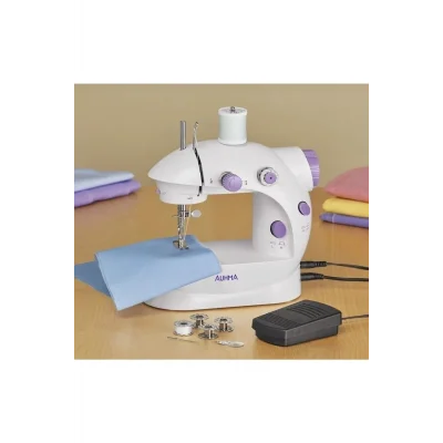 BUĞZ Işıklı Pedallı Dikiş Makinesi Mini Asw1 Beyaz Nakış