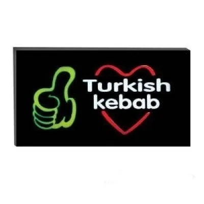 BUĞZ Işıklı Tak Çalıştır Hazır Tabela Turkish Kebap