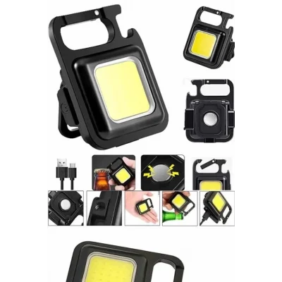  Işıldak USB Şarjlı Cep El Feneri Taşınabilir Mini Led Işık Çok Fonksiyonlu