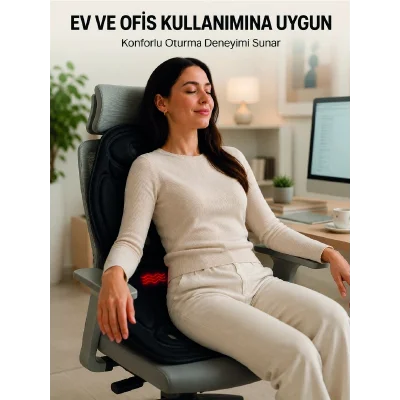 BUĞZ IsIsıtmalı Titreşimli Masaj Koltuk Minderi Sırt Bel Boyun Destekli