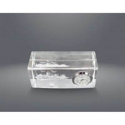 BUĞZ İstanbul Tasarımlı Kristal Saatli Biblo