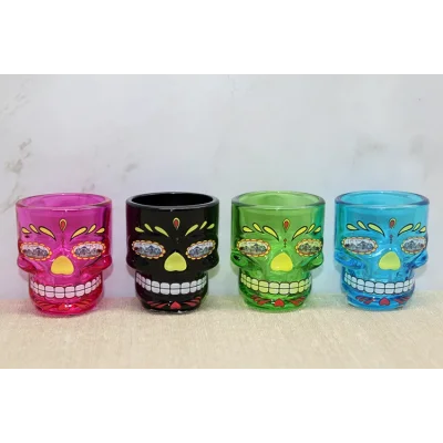 BUĞZ İstanbul Temalı Cam Kurukafa Shot Bardak Renkli