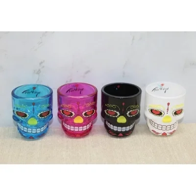  İstanbul Temalı Cam Kurukafa Shot Bardak Renkli Model 2