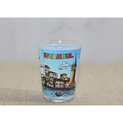 BUĞZ İstanbul Temalı Cam Shot Bardak - Model 3