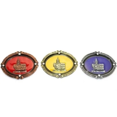  İstanbul Temalı Metal Magnet Galata Kulesi Kabartmalı