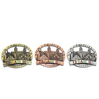 BUĞZ İstanbul Temalı Metal Magnet Yuvarlak Tasarım