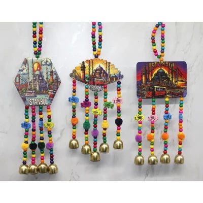 BUĞZ İstanbul Temalı Renkli Boncuklu Asmalı Rüzgar Çanı Alk4572