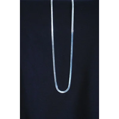 BUĞZ İtalyan Çelik Kolye 45cm 4mm Paslanmaz Gümüş