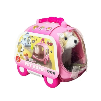 BUĞZ JND-6802 Taşıma Araba Çantalı Hareketli Pilli Köpek Set - Stokta Olan Renk Gönderilir