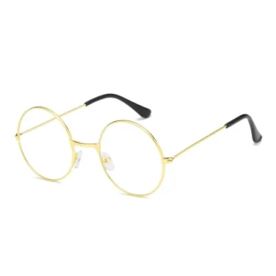  John Lennon Tarzı Gold Çerçeveli Şeffaf Gözlük