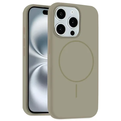 BUĞZ Joko  İphone 14 Pro Max Kılıf Jully Magsafe Kapak - Çöl Titanyum