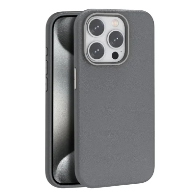 BUĞZ Joko İphone 14 Pro Max Kılıf Wonder Deri Magsafe Kapak - Titan Gri