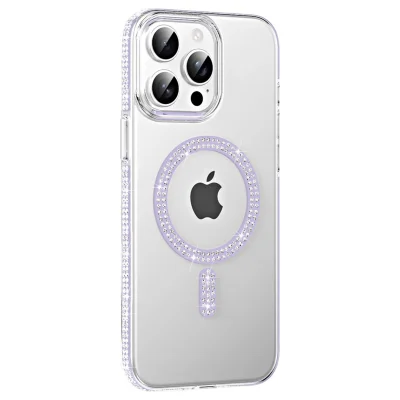 BUĞZ Joko  İphone 15 Pro Move Taşlı Magsafe Kapak - Lila