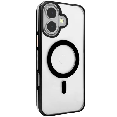 BUĞZ Joko İphone 16 Gleam Pc Sert Magsafe Kılıf - Şeffaf-siyah