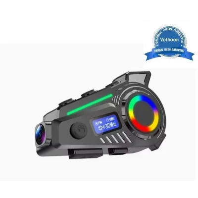 BUĞZ K19 Kameralı Motosiklet Kask Bluetooth Kulaklık Su Geçirmez Intercom Radyolu Hafıza Kartlı
