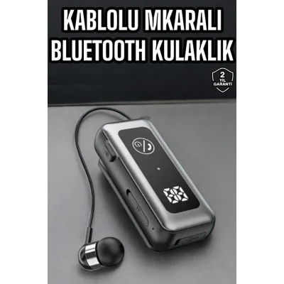 BUĞZ Kablolu Bluetooth Kulaklık Kulak İçi Stereo Mikrofonlu Dijital Göstergeli - BUĞZ
