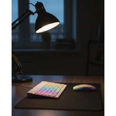 BUĞZ Kablosuz Aydınlatmalı Klavye Mouse Seti Türkçe Q Tuş Dizilimi