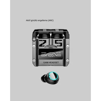 BUĞZ Kablosuz Bluetooth 5.3 Kulaklık – Aktif Gürültü Engelleme ve Gecikmesiz Oyun Modu - Lisinya