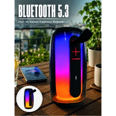 BUĞZ Kablosuz Bluetooth Hoparlör RGB Ambiyans Işıklı USB ve TF Kart Destekli