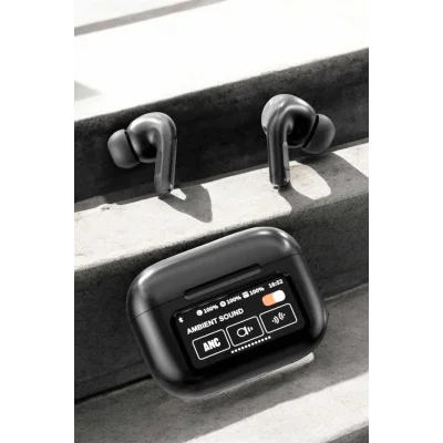 BUĞZ Kablosuz Bluetooth Kulaklık Ekranlı Uzun Şarj Süreli ANC Destekli - BUĞZ