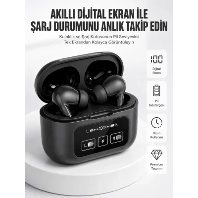BUĞZ Kablosuz Bluetooth Kulaklık Pro Yeni Nesil Dokunmatik Kontrol