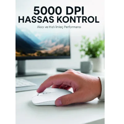BUĞZ Kablosuz Bluetooth Oyuncu Mouse Sessiz Tıklama Ergonomik Wireless Fare