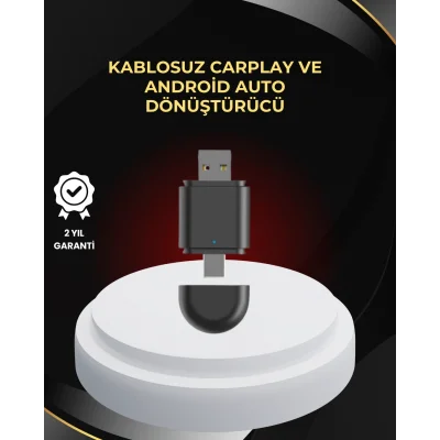 BUĞZ Kablosuz CarPlay ve Android Auto Dönüştürücü – USB-A & Type-C Girişli Akıllı Adaptör