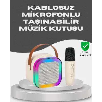 BUĞZ Kablosuz Karaoke Mikrofon Hoparlör Seti Güçlü Ses Çıkışı