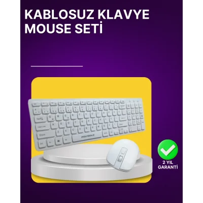BUĞZ Kablosuz Klavye ve Mouse Seti - Ergonomik Tasarım, Sessiz Kullanım, Geniş Uyumluluk